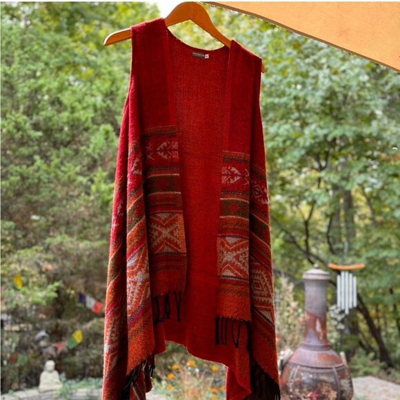New Earthbound Trading Co Boho Shawl Vest - Picture 1 of 8
